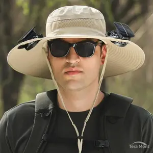 Solar fan hat, sun hat, outdoor work hat, dustproof, anti-mosquito hat USB rechargeable fan hat