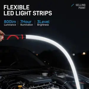 Flexible LED Flashlight Stick, 27-Inch Bendable Design, 7-Hour Battery Life, High Lumen for Off-Road, Garage Repair, Engine Bay Use