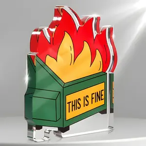 Fire Truck Design Acrylic Desktop Ornament, Creative Fire Truck Design Acrylic Desktop Ornament, Desk Organizer for Home Office