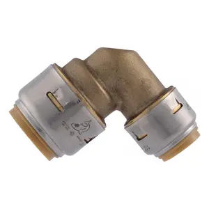 SharkBite Push to Connect Brass Reducing Elbow – 3/4 in. to 1/2 in. Plumbing Fitting
