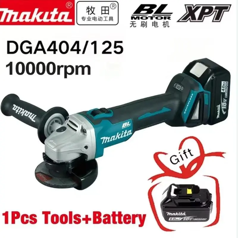 Makita DGA404 18V Cordless Brushless Angle Grinder - 125MM Durable Variable Speed Cutting Hand Tool (Multitools & Accessories)