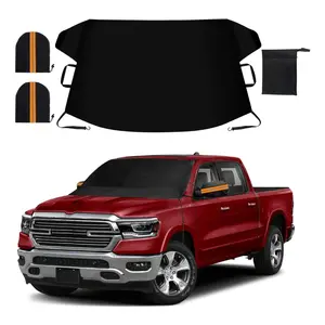 Extra Large Car Windshield Cover – 82.8"x47" Thick Snow & Ice Protection with Side Mirror Covers, Windproof Winter Car Cover for SUVs, Trucks & Cars