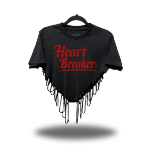 TheDriveClothing Heart Breaker Road Rash Heart Crop Top – Black Vintage Streetwear Graphic Crop Top, Women’s Oversized Y2K Grunge Biker Fashion Tank, Casual Gym Outfit Cotton Apparel