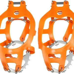 18 Tooth Silicone Ice Crampons with Manganese Steel Chains for Men and Women