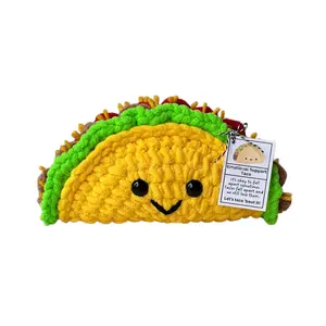 2026 Mother's Day Adorable Hand-Crocheted "Taco" Plush Toy— An Emotional Support "Potato" Companion Featuring Uplifting and Positive Messages; A Perfect Encouragement Gift and Desktop Decoration for Friends and Family.