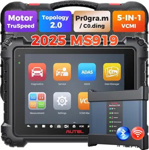 Autel MaxiSys MS919 Car Diagnostic Scan Tool with ECU Programming, Coding, 5-in-1 VCMI, 36+ Service, Intelligent Diagnostics, Topology Updated from MaxiSys Elite/ MS908S Pro/MS909, Same as MS Ultra
