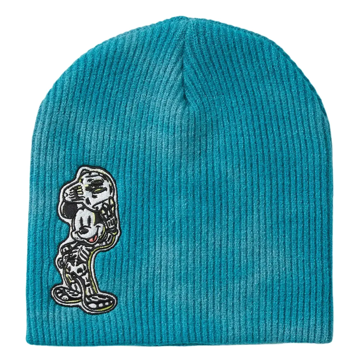 Disney Mickey Mouse Skeleton Embroidered Patch Tie-Dye Adult OSFM Embroidered Hat - Stylish, Edgy Playful, Versatile Hat Accessory for Casual Wear, Beanie Fitted, Stylish Hat
