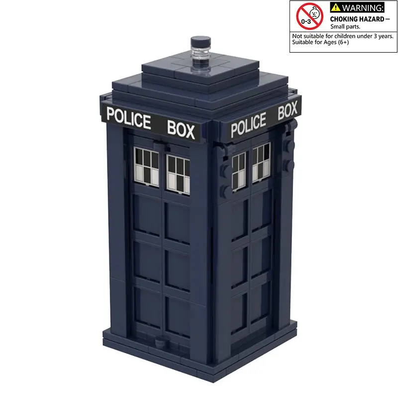 Time Phone Box Building Blocks Toy, building block sets, 186pcs/set Building Kit Creative Desktop Ornament, Assembly Bricks Toy for Home Office Desktop Decor