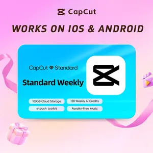 CapCut Standard Weekly  Plan 100GB Cloud Storage, Weekly AI Credits for iOS & Android Video Editor
