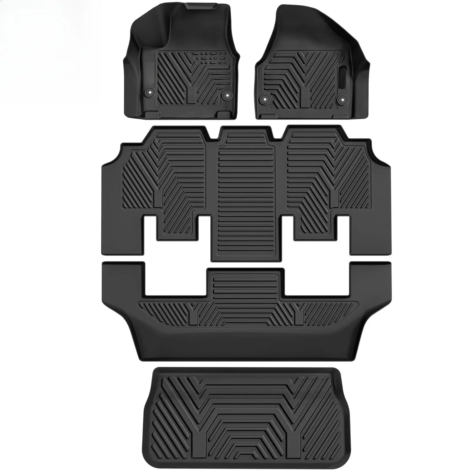For 2017-2025 Chrysler Pacifica/Voyager Floor Mats + Cargo Liner All Weather