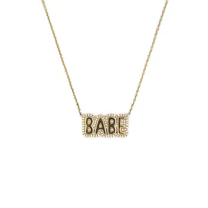 14K Gold 'Babe' Diamond Pendant