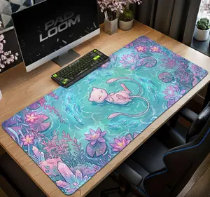 Mew Crystal Pond Mouse Pad Cute Gaming Desk Mat Anime Setup Mat