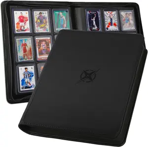 Top Loader Binder for Trading Cards – Holds 288 3x4" Toploaders, 9-Pocket Album for Sports, MTG, TCG & Trading Cards – Black Card Binder with Premium Archival Storage
