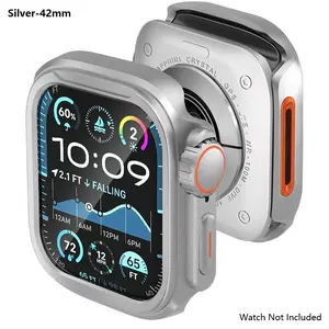 Aluminum Alloy Metal Case for Apple Watch Series 1-11 Se & Ultra 3/2/1 ,the suitable size is 42/44/45/46/49mm.Integrated full-coverage aluminum alloy metal watch case, shockproof and scratch-resistant. Watch Protector [Watch Not Included]