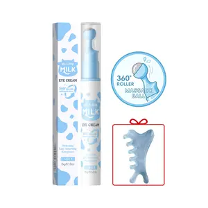 LAIKOU Milk Roll & Glow Moisturizing Eye Cream,  360° Roller Massage Ball Hydrating Easy Absorbing Non-greasy