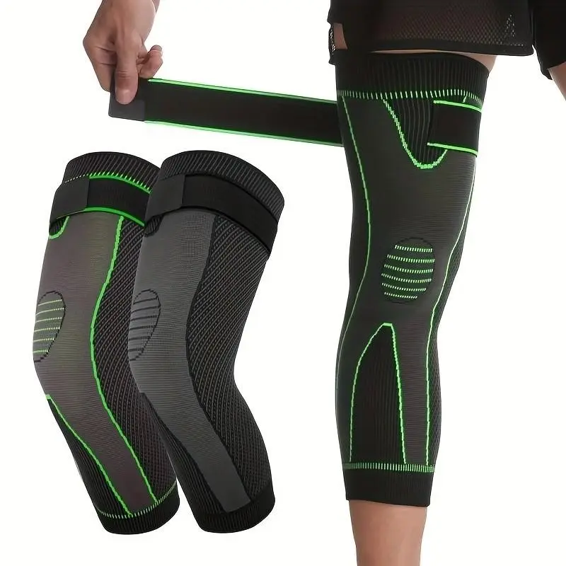 Knee Support Bracelet Pair, Long Sleeve Compression Sleeves, High Elasticity Sports Knee Pads, Runners Knee Brace, Knee Wraps, Comfortable Design, Ideal for Daily Wear & Gifts