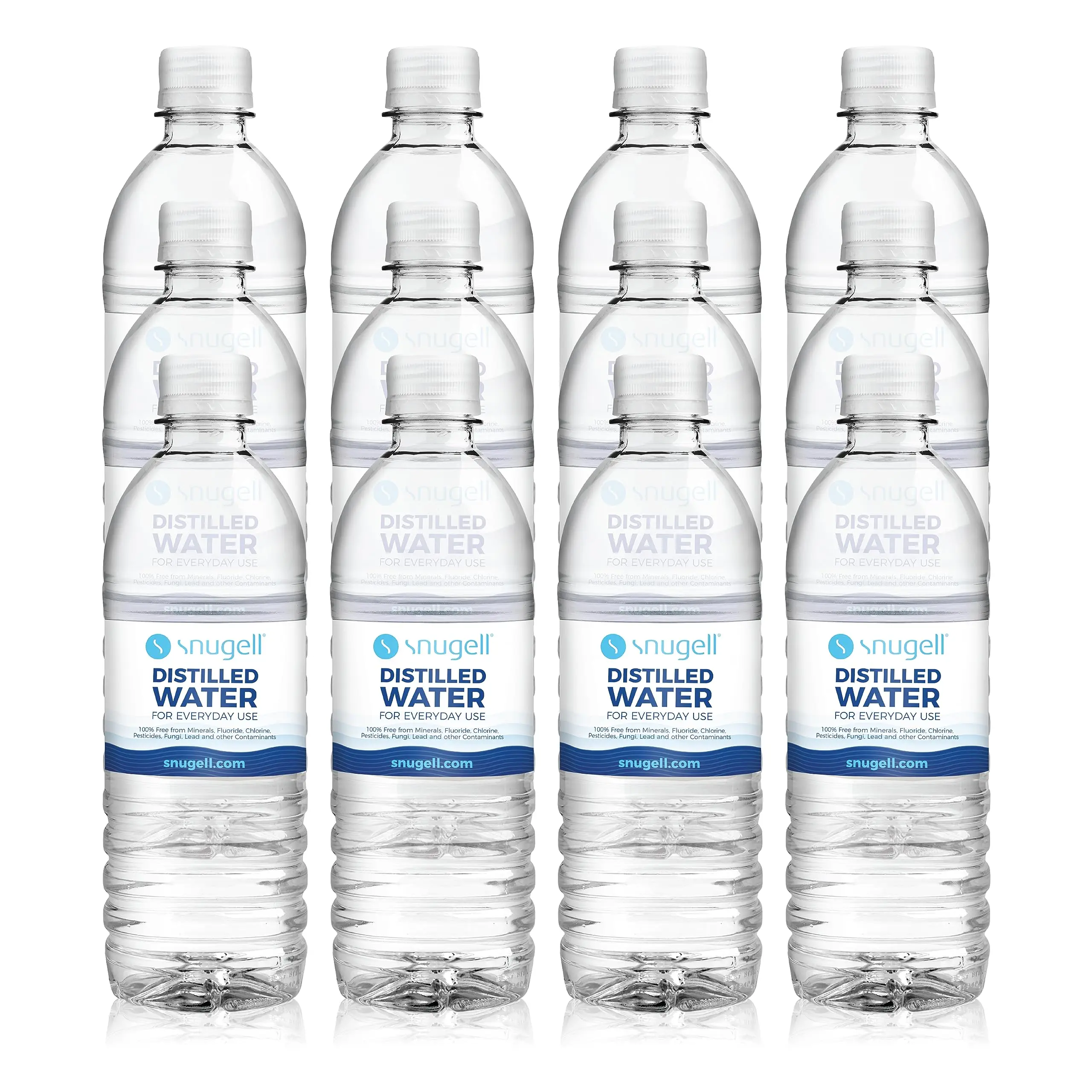 Snugell Bottled Distilled Water for Everyday Use (12-Pack, 16.9 oz Each) – Ultra-Filtered, Pure, and Safe – BPA-Free – Everyday Use – Made in USA
