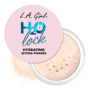 L.A. Girl H2O Lock Hydrating Translucent Setting Powder - Lightweight & Hydrating Formula with Glycerin for Soft-Focus Finish & Long-Lasting Makeup - Brush
