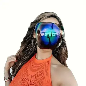 uge Oversized Full Face Mask Polarized Glasses, Shielding Full Face Spherical Lenses For Unmatched Vision, Multicolored Style For Biking Adventures, Ideal For Outdoor Enthusiasts