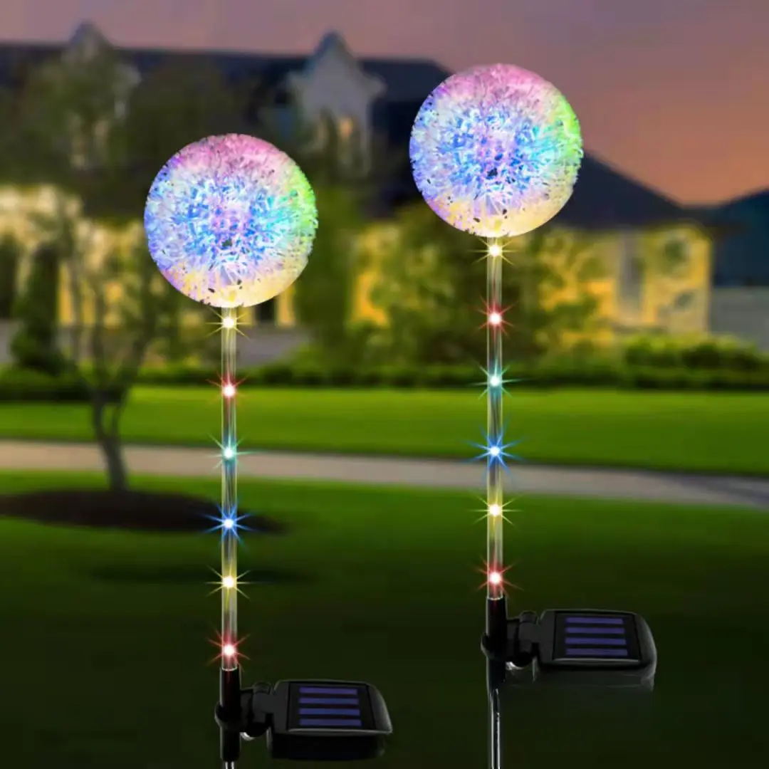 Solar Dandelion Lantern 6led Color Changing Festive Lantern Floor Outlet Dandelion Floral Ball