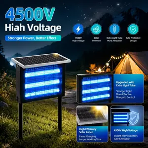 Premium UV Fly Killer Lamp, 3 UV Tubes Full Area Pest Elimination, Hanging & Freestanding Dual Design, IPX4 Waterproof Electric Bug Zapper, for Cafes, Barns, Corridors, Backyards