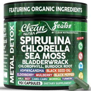 Clean Nutra Spirulina, Chlorella, Sea Moss, Bladderwrack, Elderberry, Ashwagandha & More for Daily Detox & Immune Balance Support Capsules – SeaTox
