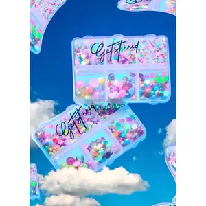 Y2K COLORFUL HOLOGRAPHIC RAINBOW PEARL FACE GEMS FOR MAKEUP AND NAIL ART