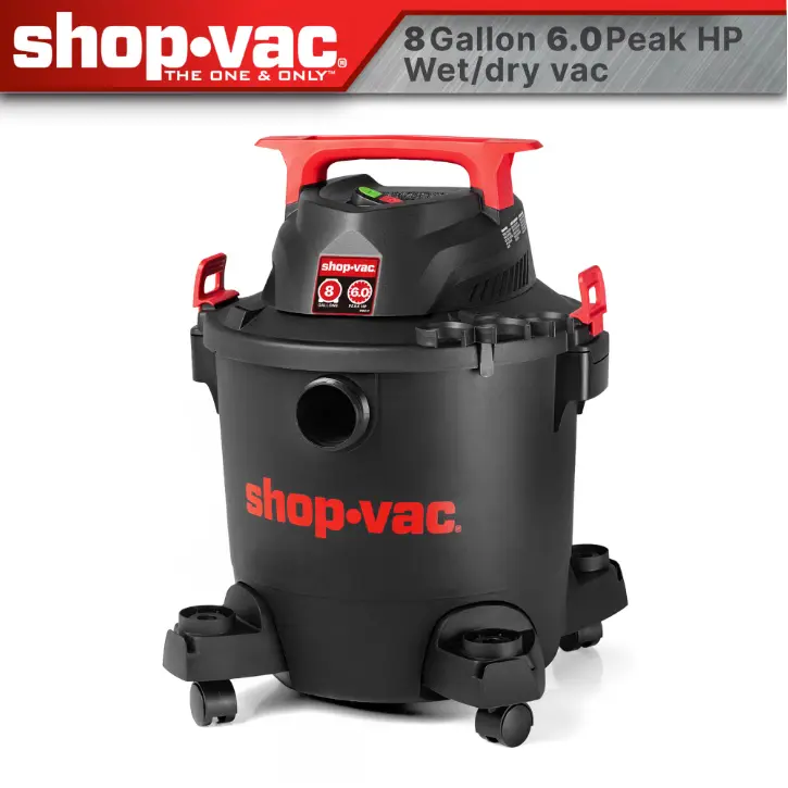 Shop-Vac 8 Gallon Wet/Dry Vacuum, 6.0 Peak HP, Stainless Steel Tank
