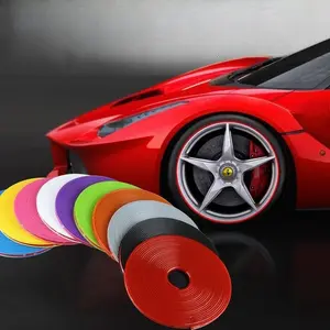 4/6/8m Long Car Wheel Trim Strips, Car Wheel Edge Protection Strips, Tire Protection Rings, Anti-Collision Strips, 10 Colors to Choose From, Suitable for Rvs, Cars, Suvs, Motorcycles, Increasing The Color Richness