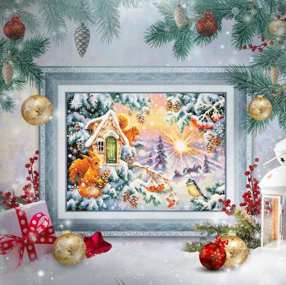 Winter Morning Counted Cross Stitch Kit by Magic Needle 110-700