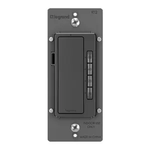 Legrand RT2BK radiant 4-Button Digital Countdown Timer Switch, 10-60 Min, 600W, Neutral Required, Black