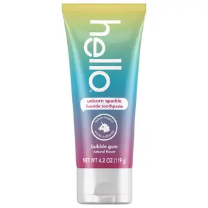 hello kids unicorn sparkle fluoride toothpaste