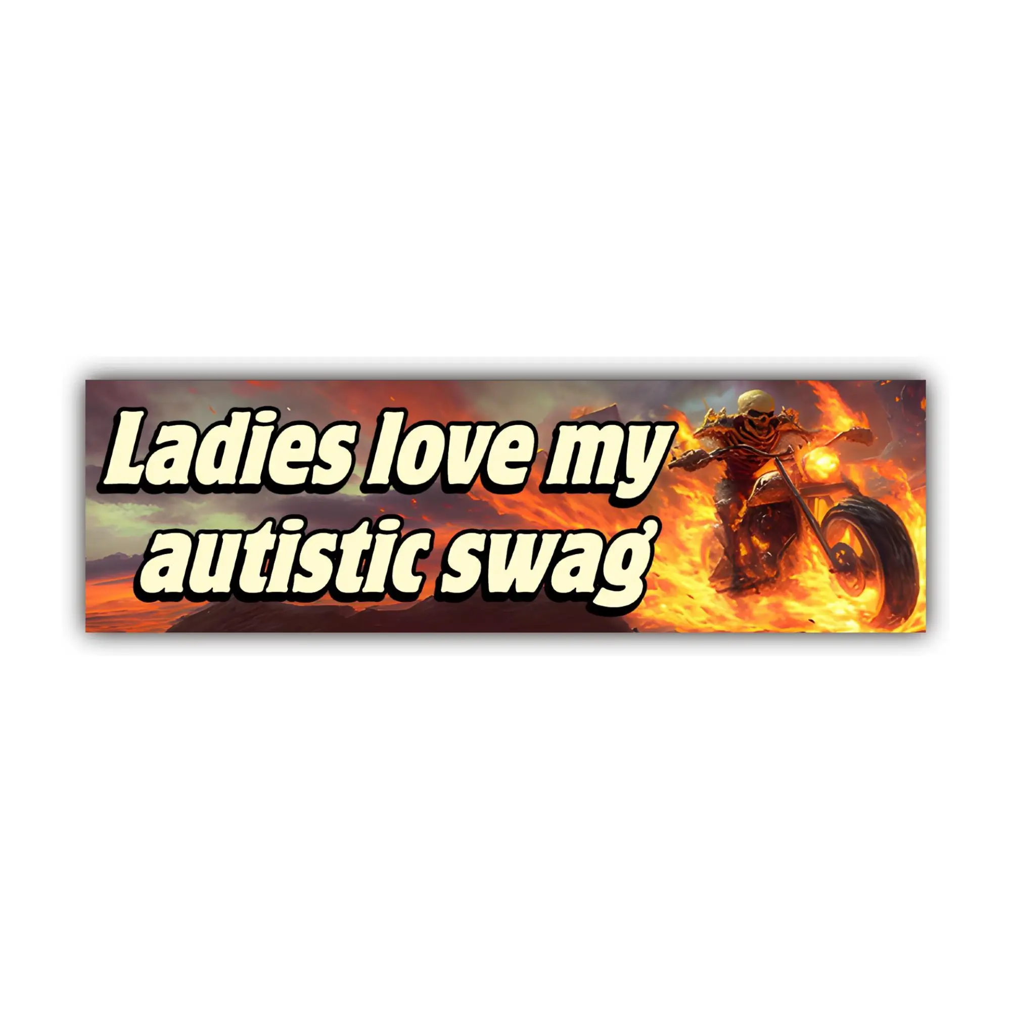 Ladies Love My Autistic Swag Bumper Sticker OR Magnet | Meme Sticker | Unhinged Gen Z badass decal| 8.5" x 2.5" Premium Weather-proof Vinyl