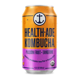 Passion Fruit-Tangerine Kombucha in Cans