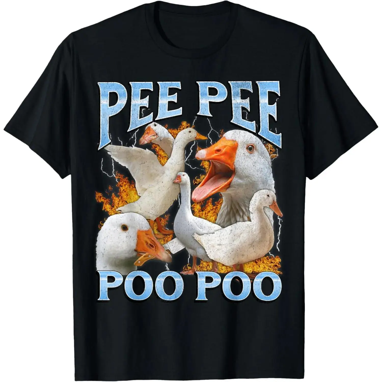 Plus Size Humorous Goose Meme Print T-Shirt