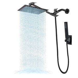 8/10inch high pressure rain shower head set, 1 set powerful shower head with long hose, bathroom shower heads, bathroom gadgets, bathroom fixture set