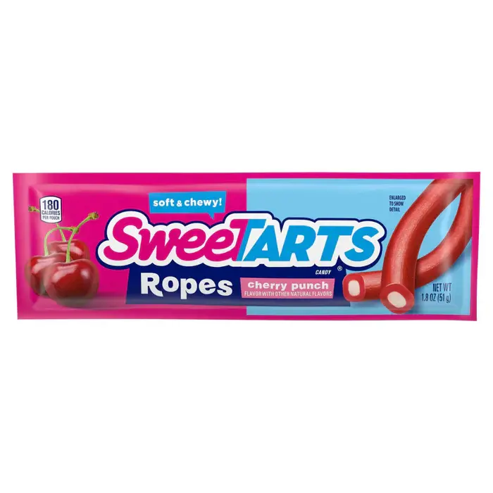 SweeTARTS Ropes, Candy, Cherry Punch, Soft and Chewy, 1.8 oz