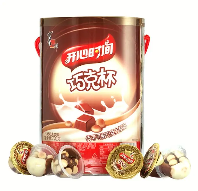 Xizhilang Happy Time Chocolate Cup 720g, Individually Packaged, Shareable Snack with Spoon, Easy to Enjoy