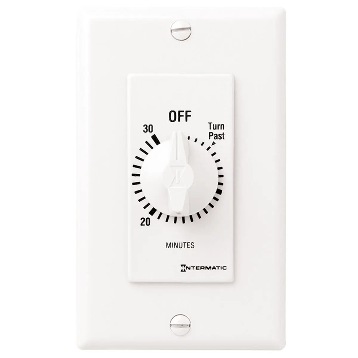 Intermatic Spring Wound Timer, 30-Minute Mechanical Indoor Wall Switch, 277V, 875W, 20A, CSA Listed for Garage & Spas, Bathroom, Storage, 20 Amps