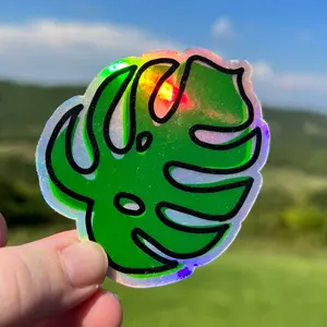 Monstera Holographic Vinyl Sticker