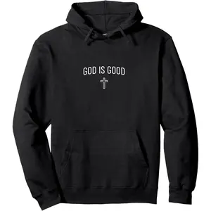 Men's Christian religious cross Graphic Hoodie - Cotton Blend Black Long Sleeve Pullover Regular Fit | Soft & Breathable Fabric, Durable Print, Everyday Comfort, Machine Washable, minimalist casual wear