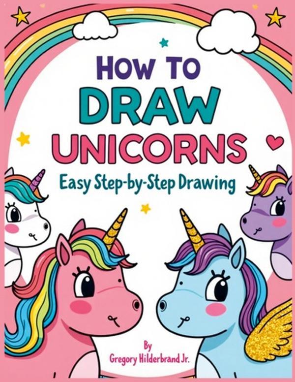 How to Draw Unicorns Step by Step Super Easy Art Tutorial for Kids Beginners & Kawaii Art Lovers US Letter 62 Pages Glossy Cover