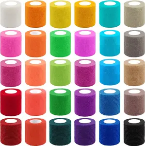 BQTQ 30 Rolls Self Adherent Wrap 2 Inch Bandage Adhesive Wrap Breathable Athletic Tape Stretch Wrap Roll Sports Wrap Tape Self Adhesive Bandage Wrap for Wrist Ankle Swelling Sprains(30 Colors) BQTQ
