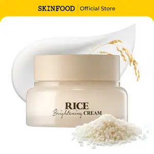 [SKINFOOD Official] Rice Brightening Cream | Korean Skin Care Face Moisturizer for Glow Glass Skin, Fermented Rice Water Milk, Replenishing, Nourishing, Deep Hydrating, Dark Spot Correcting, Vegan, 2.02 fl.oz. (60ml)