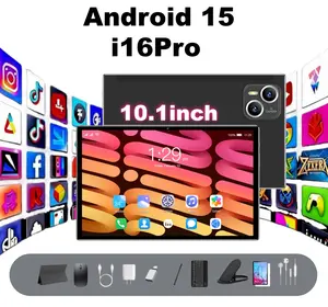 i16Pro 10.1-inch Android 15 Tablet 8000mAh Battery 12GB RAM 128GB ROM Free Keyboard Mouse Stylus Protective Case Stand for Office Home Gaming Videos