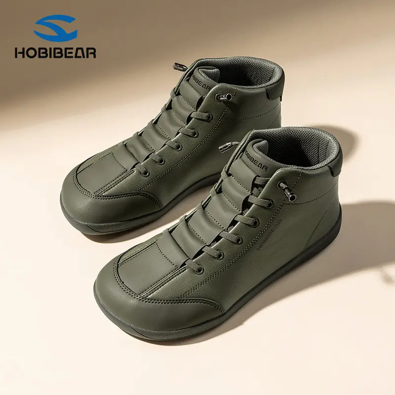 HOBIBEAR Women's Bunion-Friendly Walking Shoes, Synthetic Leather Athletic Sneakers with Wide Toe Box & Flexible Thin Sole for a Barefoot Feel, Casual Sneaker Trainer, Footwear