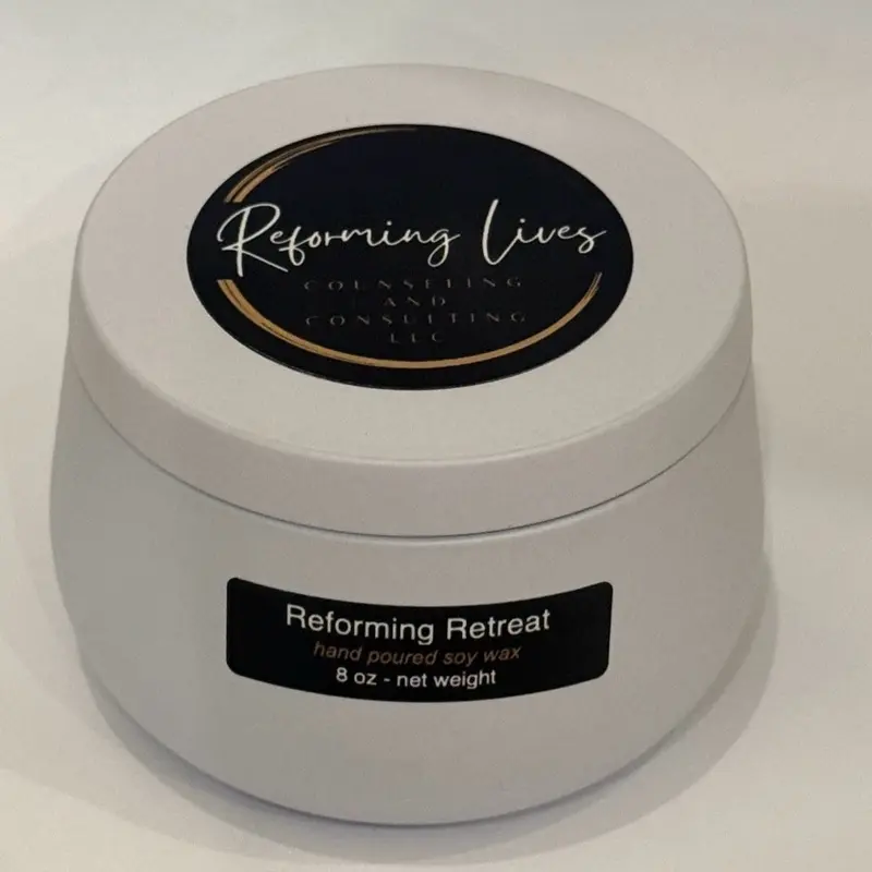 Reforming Retreat 8 oz Hand Poured Soy Wax Candle - Exotic Strawberry & Guava Scents for Peaceful, Rejuvenating, and Soothing Ambience - Healthcare, Therapy, Therapeutic, Wellness, Aromatherapy,  Essential Oils