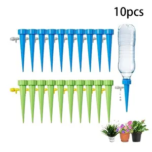 Random Color Self-watering Plant Watering Spikes, 10pcs Auto Drip Irrigation Devices, Automatic Watering Stakes, Vacation Automatic Plants Water System for Houseplant, Gardenplant, Officeplant, Watering Tool