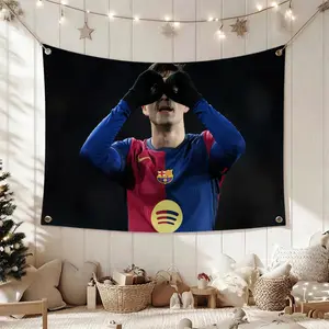 Talented Football Star Pedri Flags Cheerleading Hand Pulled Flag Multi Size Atmosphere Banner, Portable Outdoor Event Flag & Wall Decor for Sports, Parties, Home and Room Decoration, Backdrop Picture