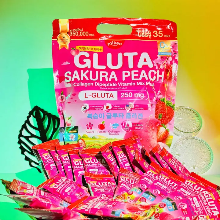 glutathione sakura Mikeo Sugar-Free Glutathione Supplement, Sakura Peach Collagen Dipeptide  Vitamin Powder Mix - 35 Sachets×10g Healthy Dietary Edible Drink for  Radiant Skin, Hydration, Hair & Nail Support